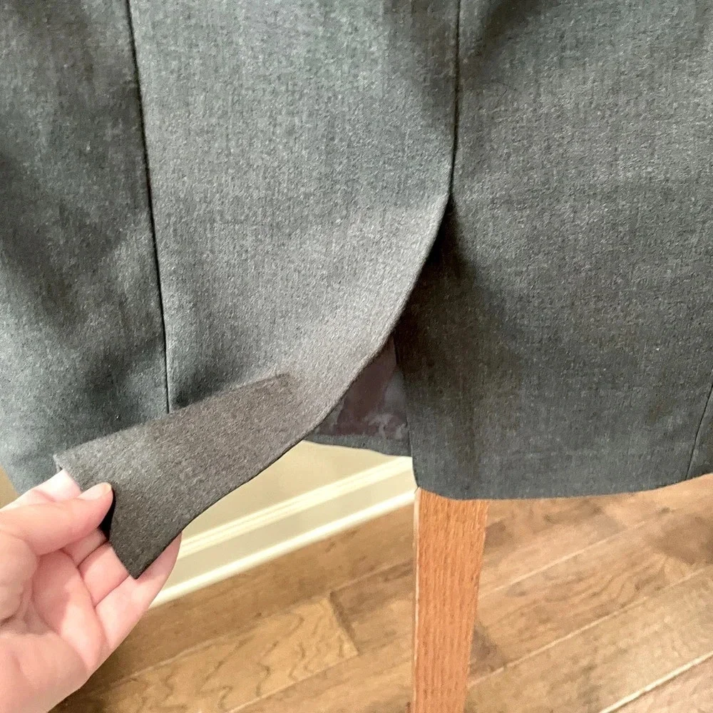 Calvin Klein women’s knee length pencil skirt fully lined zip SZ 8 dark gray